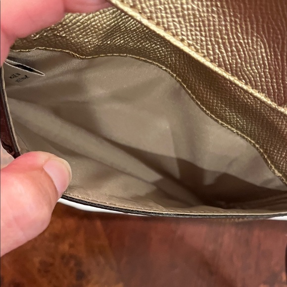 Coach Tan and Brown Signature wallet Wristlet Gold strap hardware - Picture 8 of 8